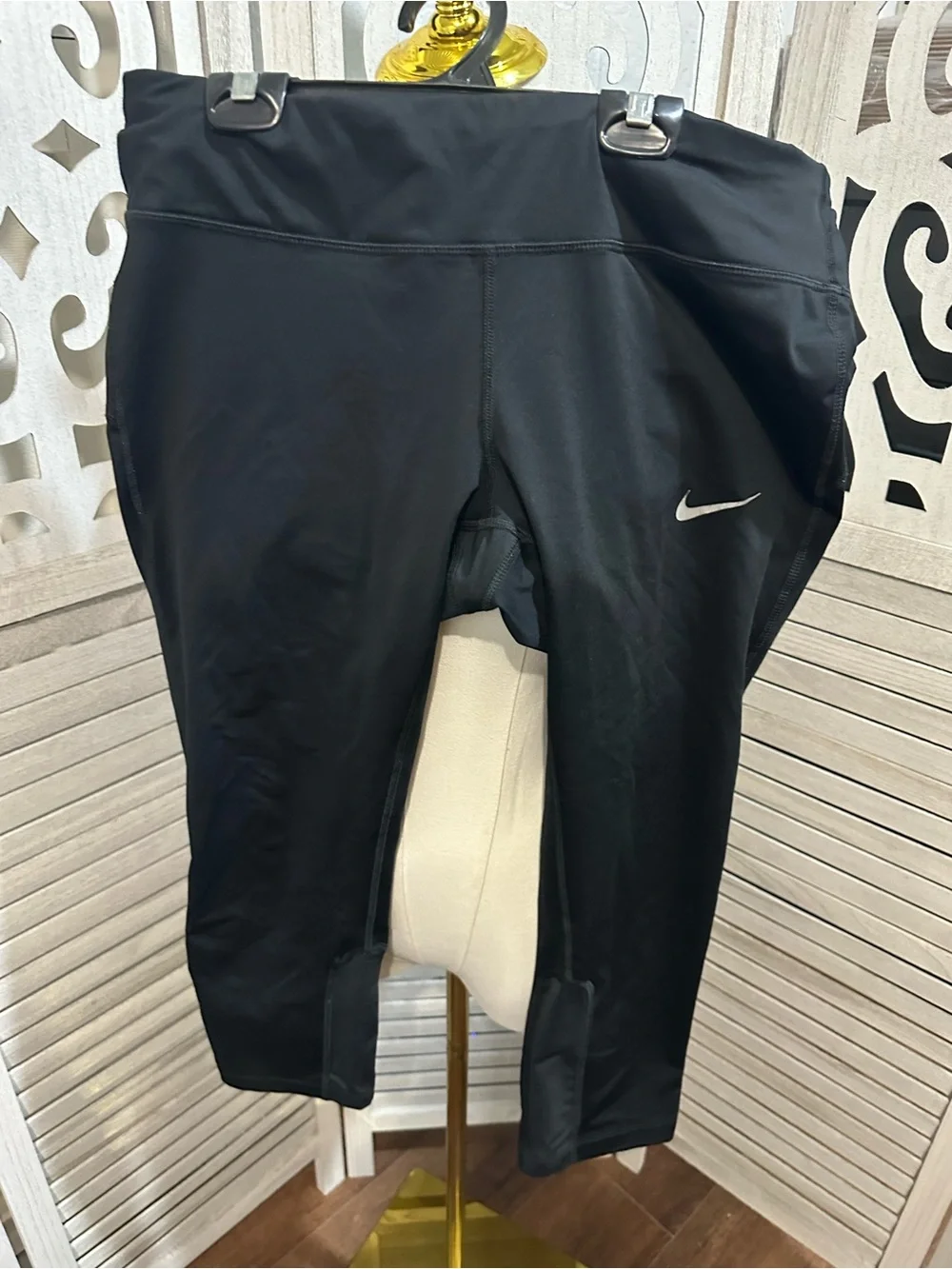 Nike Black Women's Training Leggings with White Swoosh